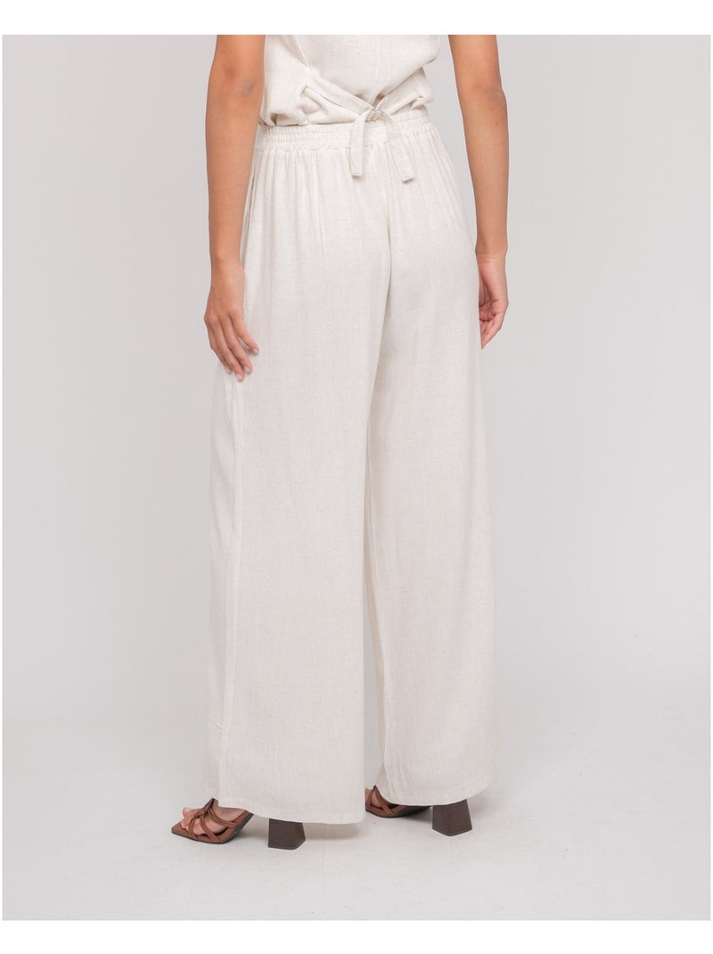 Pantalón efecto lino EVELISE Beige - Kiabi