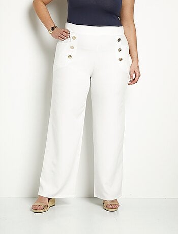 Pantalón efecto puente con cinturilla elástica en la espalda - Afibel