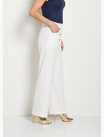 Pantalón efecto puente con cinturilla elástica en la espalda - Afibel