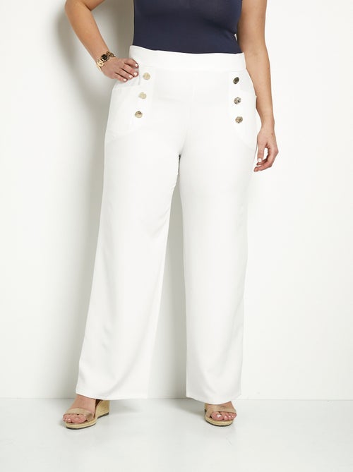 Pantalón efecto puente con cinturilla elástica en la espalda - Afibel - Kiabi