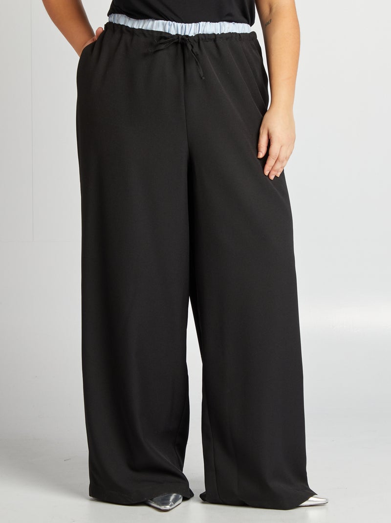 Pantalón efecto ropa interior negro - Kiabi