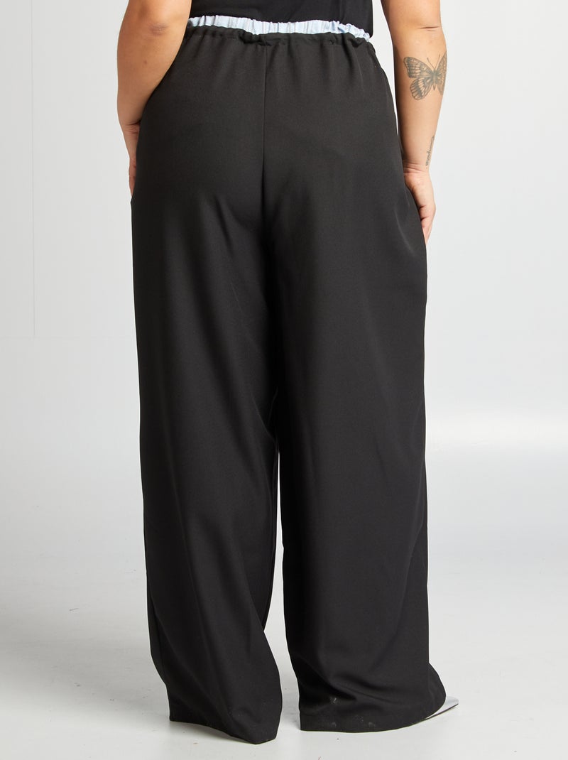 Pantalón efecto ropa interior negro - Kiabi