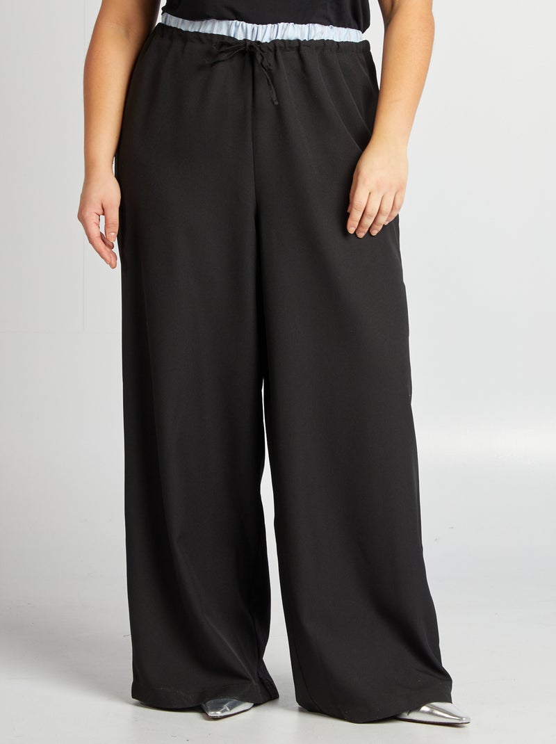 Pantalón efecto ropa interior negro - Kiabi