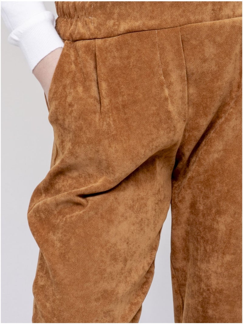 Pantalón efecto terciopelo EBILA Marrón caramelo - Kiabi