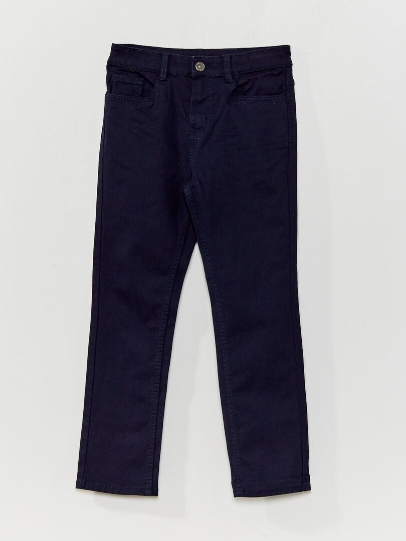 Pantalón elástico - Corte más cómodo azul - Kiabi