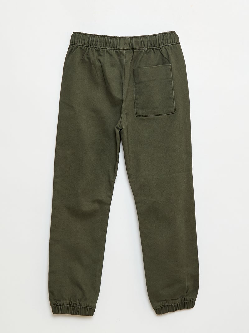 Pantalón elástico de algodón Kaki - Kiabi