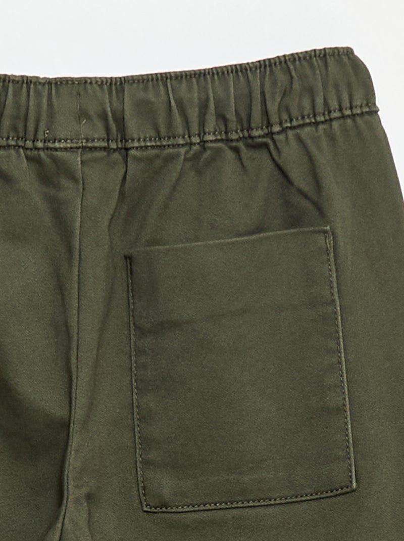 Pantalón elástico de algodón Kaki - Kiabi