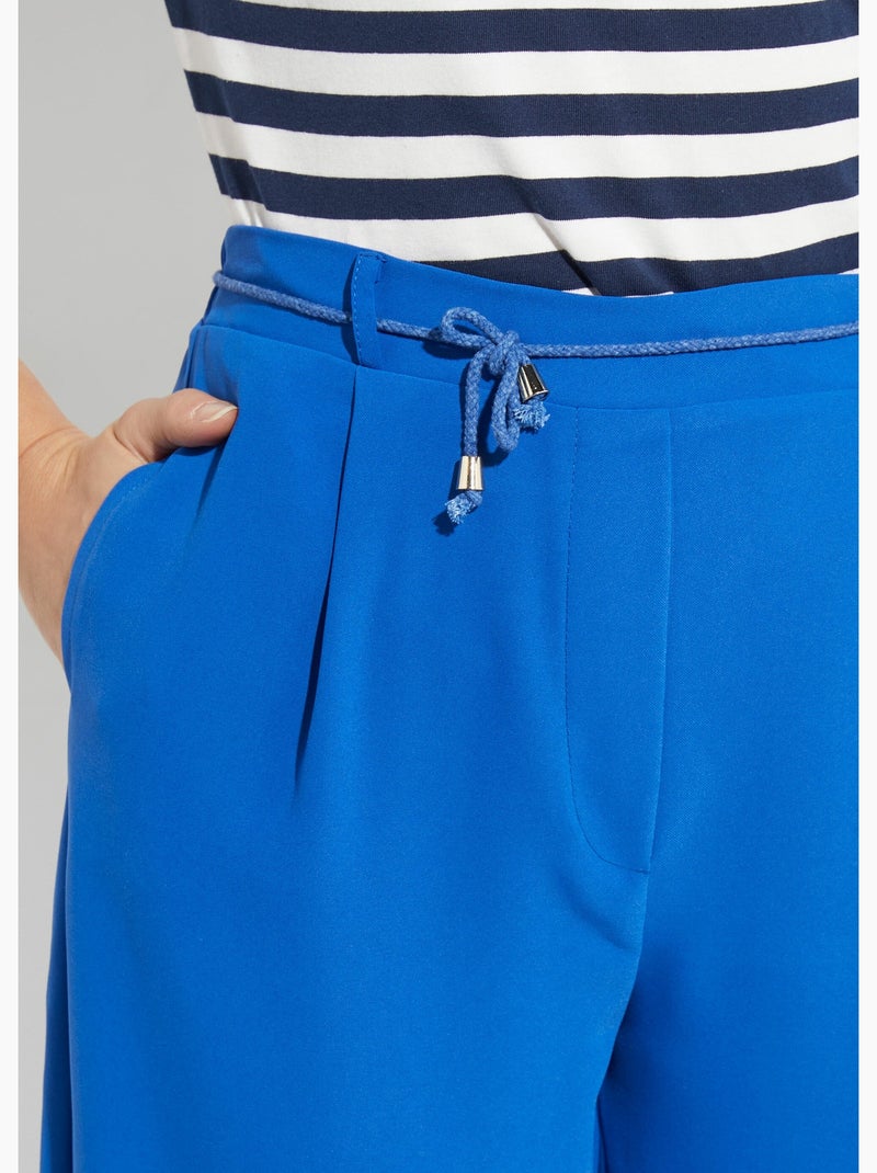 Pantalón elástico de pierna ancha, Essential - Afibel Azul eléctrico - Kiabi