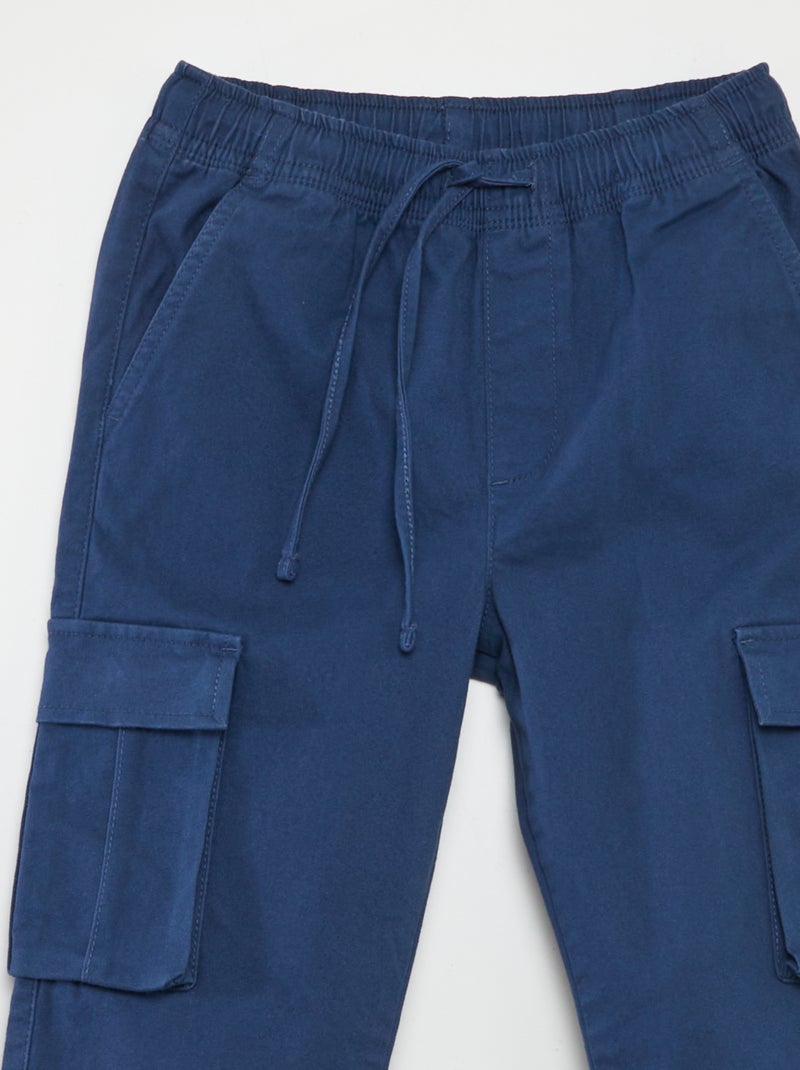 Pantalón elástico multibolsillos azul - Kiabi
