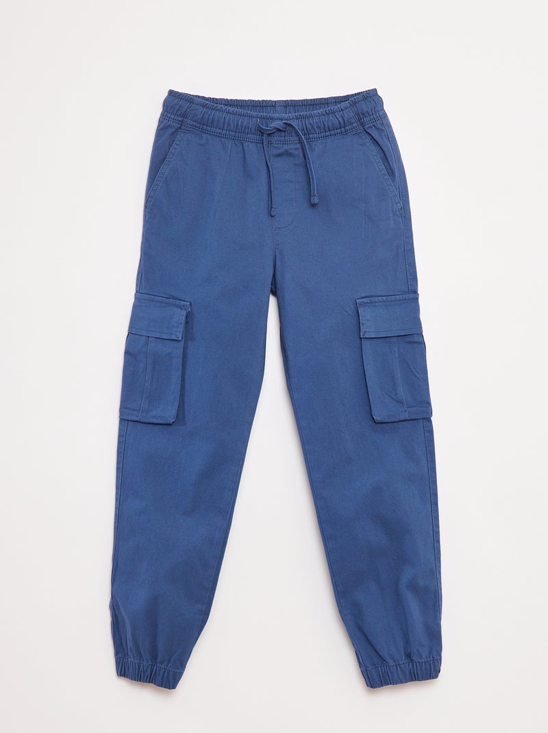 Pantalón elástico multibolsillos Azul - Kiabi