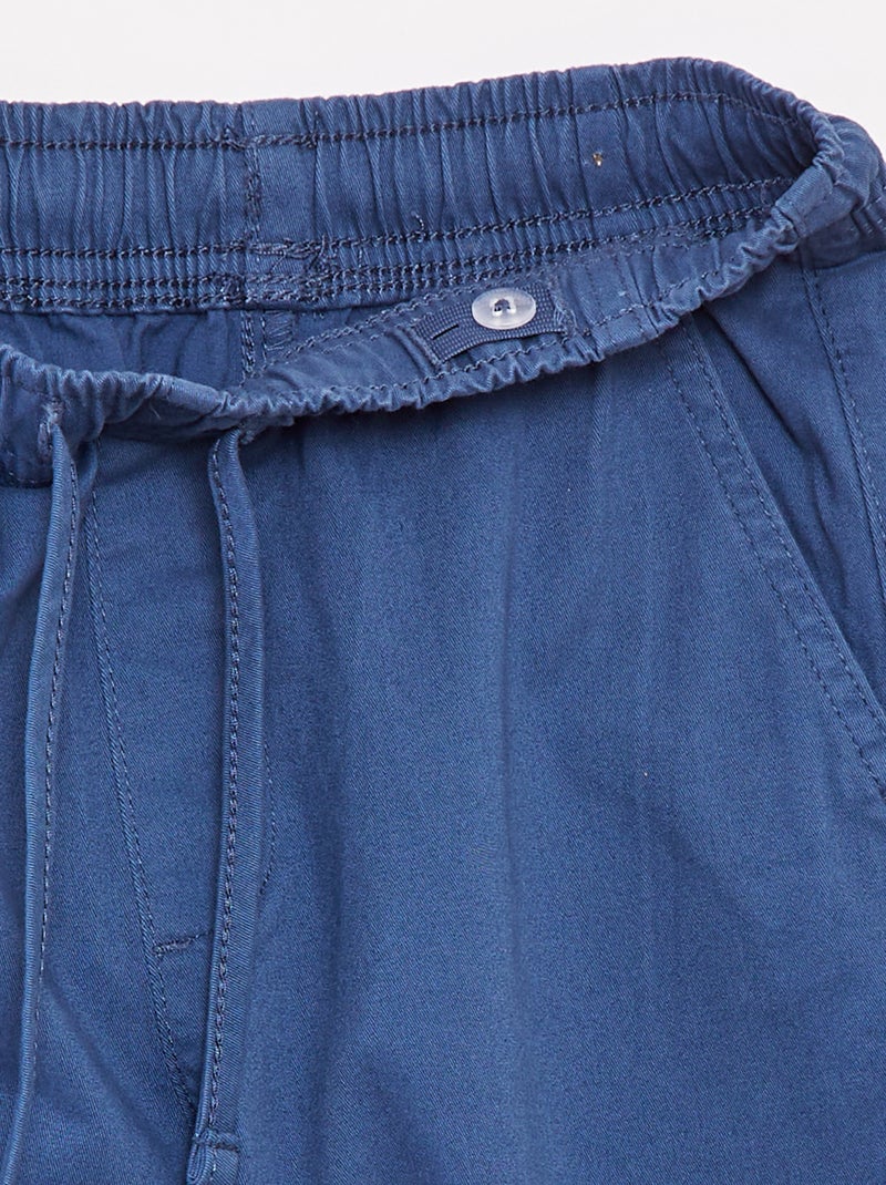 Pantalón elástico multibolsillos Azul - Kiabi