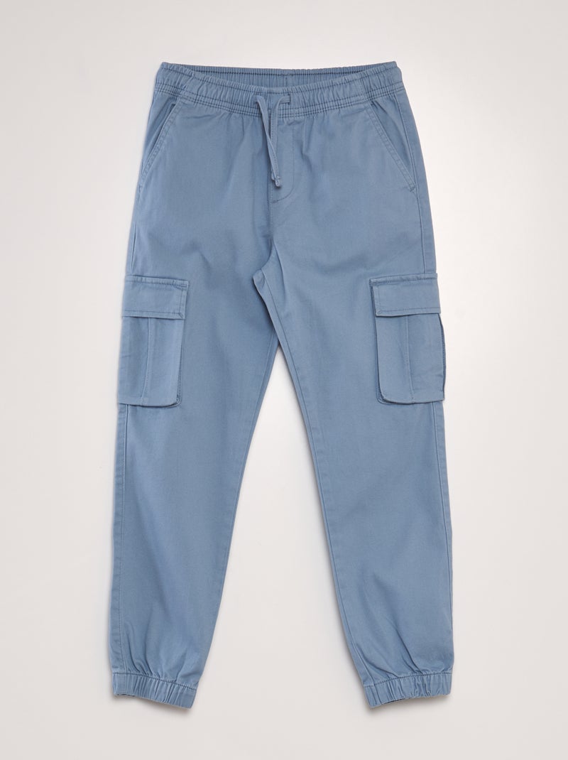 Pantalón elástico multibolsillos AZUL - Kiabi