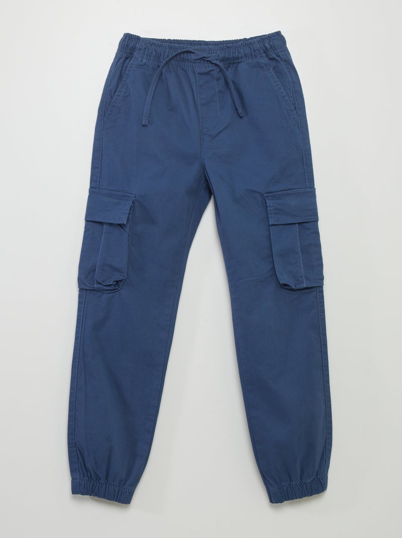 Pantalón elástico multibolsillos AZUL - Kiabi