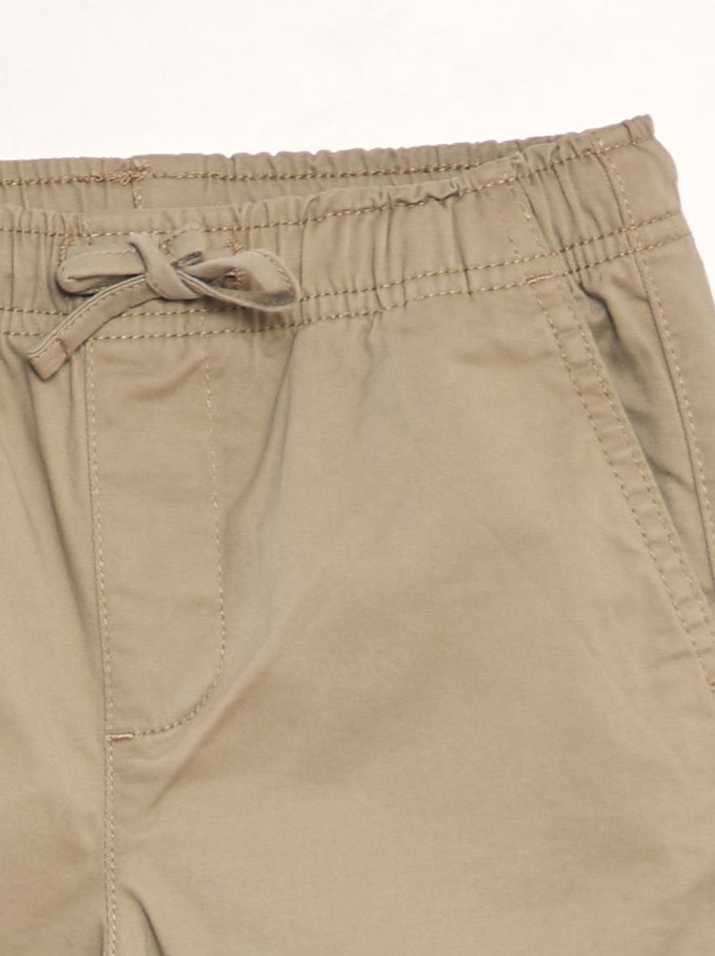 Pantalón elástico multibolsillos BEIGE - Kiabi