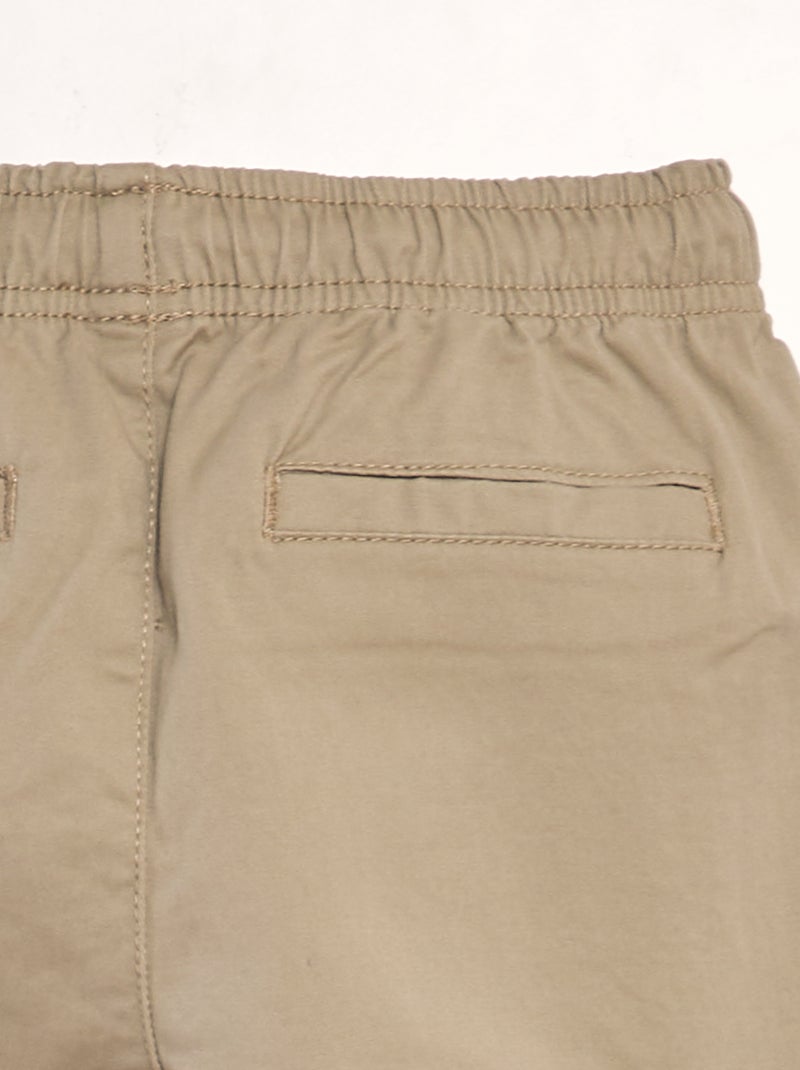 Pantalón elástico multibolsillos BEIGE - Kiabi