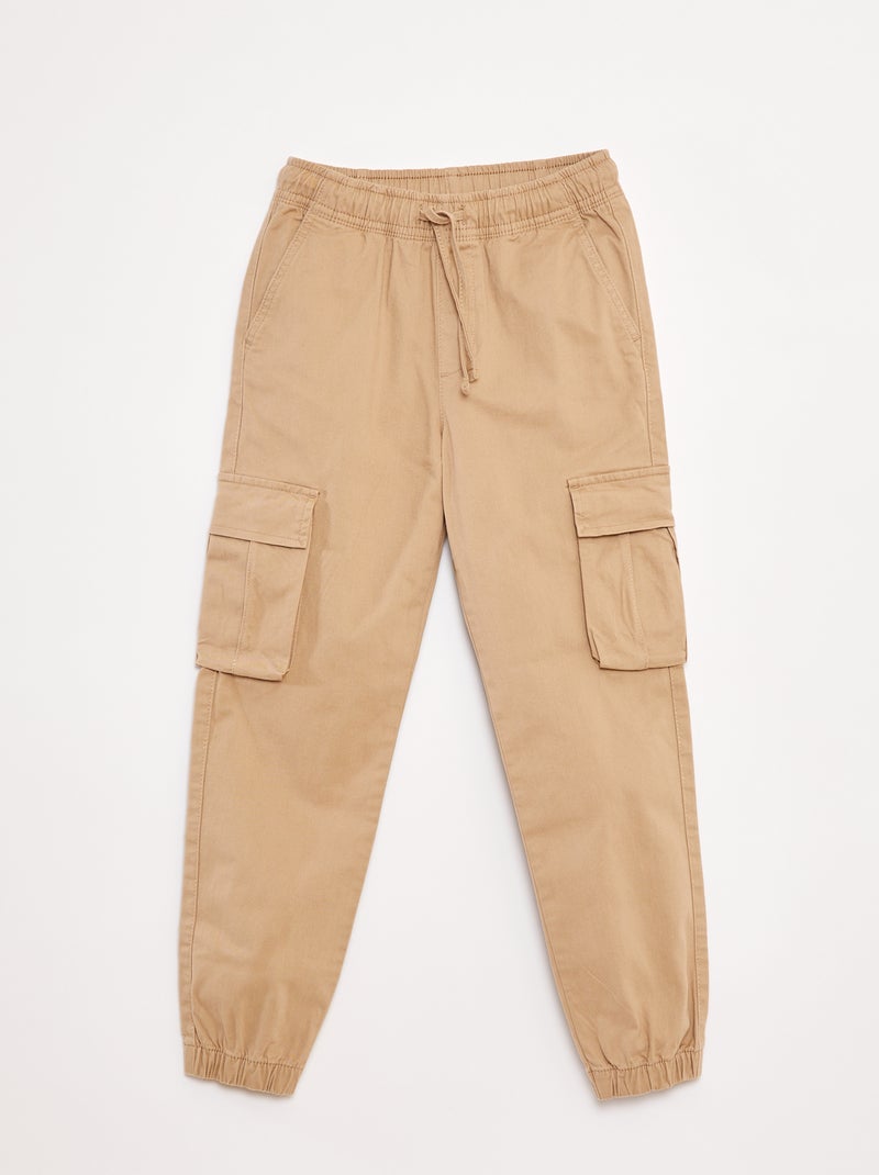 Pantalón elástico multibolsillos Beige - Kiabi