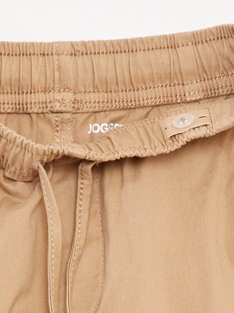 Pantalón elástico multibolsillos Beige - Kiabi