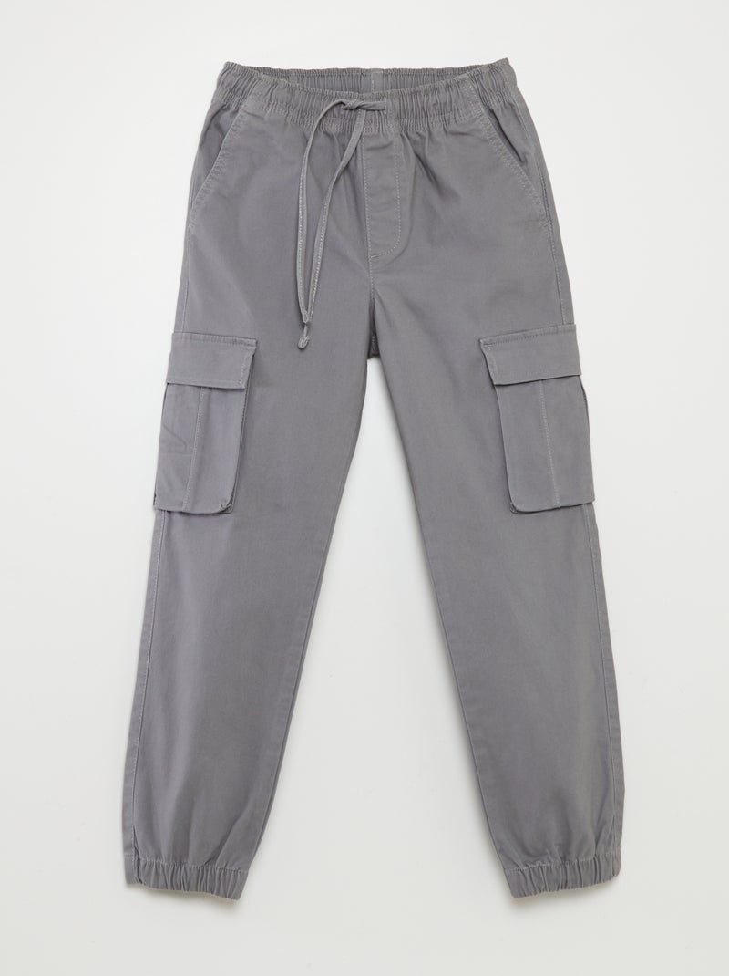 Pantalón elástico multibolsillos GRIS - Kiabi