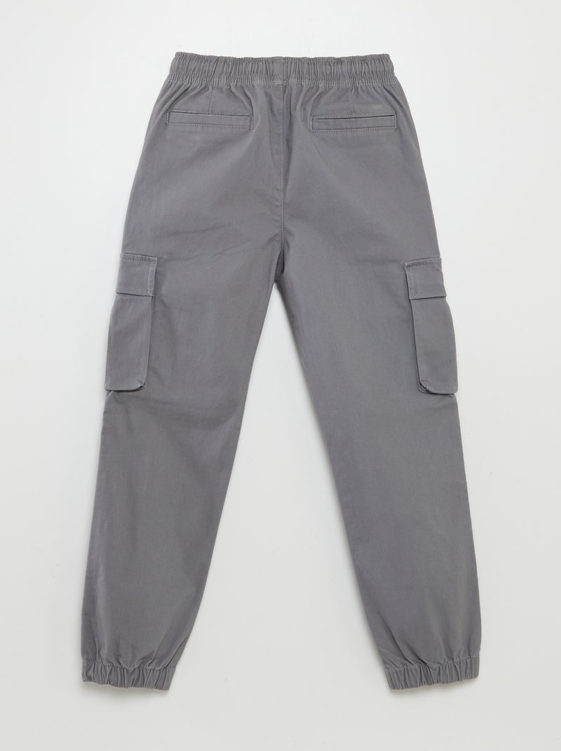 Pantalón elástico multibolsillos GRIS - Kiabi
