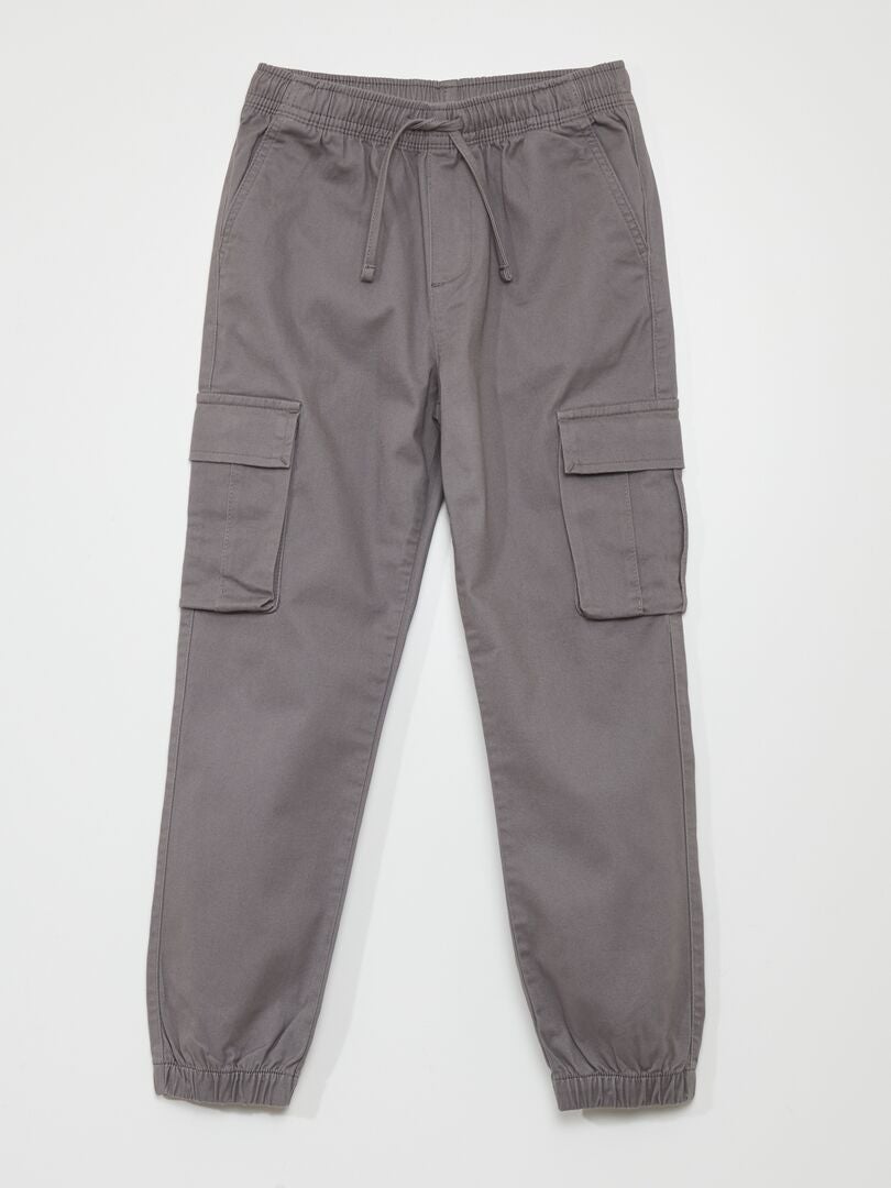 Pantalón elástico multibolsillos GRIS - Kiabi