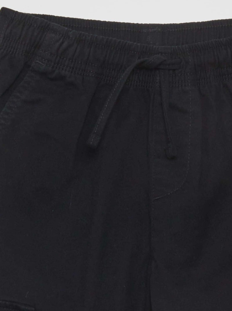 Pantalón elástico multibolsillos negro - Kiabi
