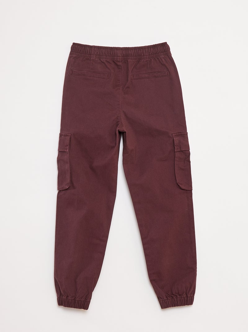 Pantalón elástico multibolsillos Purpura - Kiabi
