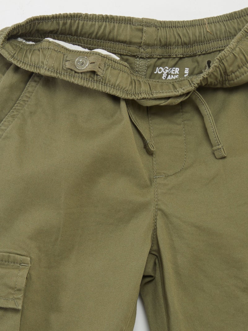 Pantalón elástico multibolsillos VERDE - Kiabi