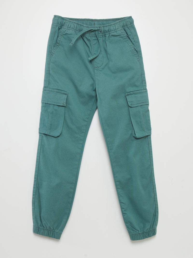 Pantalón elástico multibolsillos VERDE - Kiabi