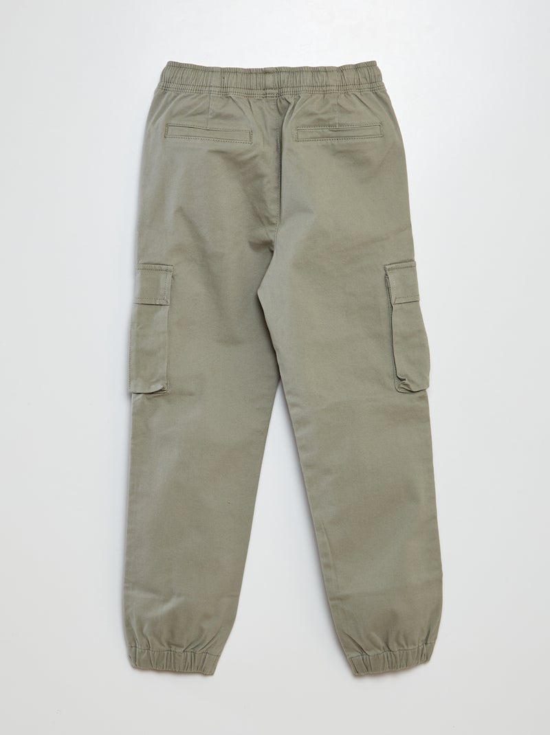 Pantalón elástico multibolsillos VERDE - Kiabi