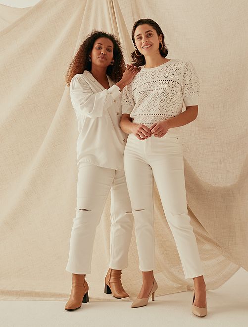 Pantalones elásticos de lentejuelas para mujer, a la moda ropa de calle,  Color negro y blanco, a rayas laterales, para discoteca, otoño|Pantalones y  pantalones capri| - AliExpress