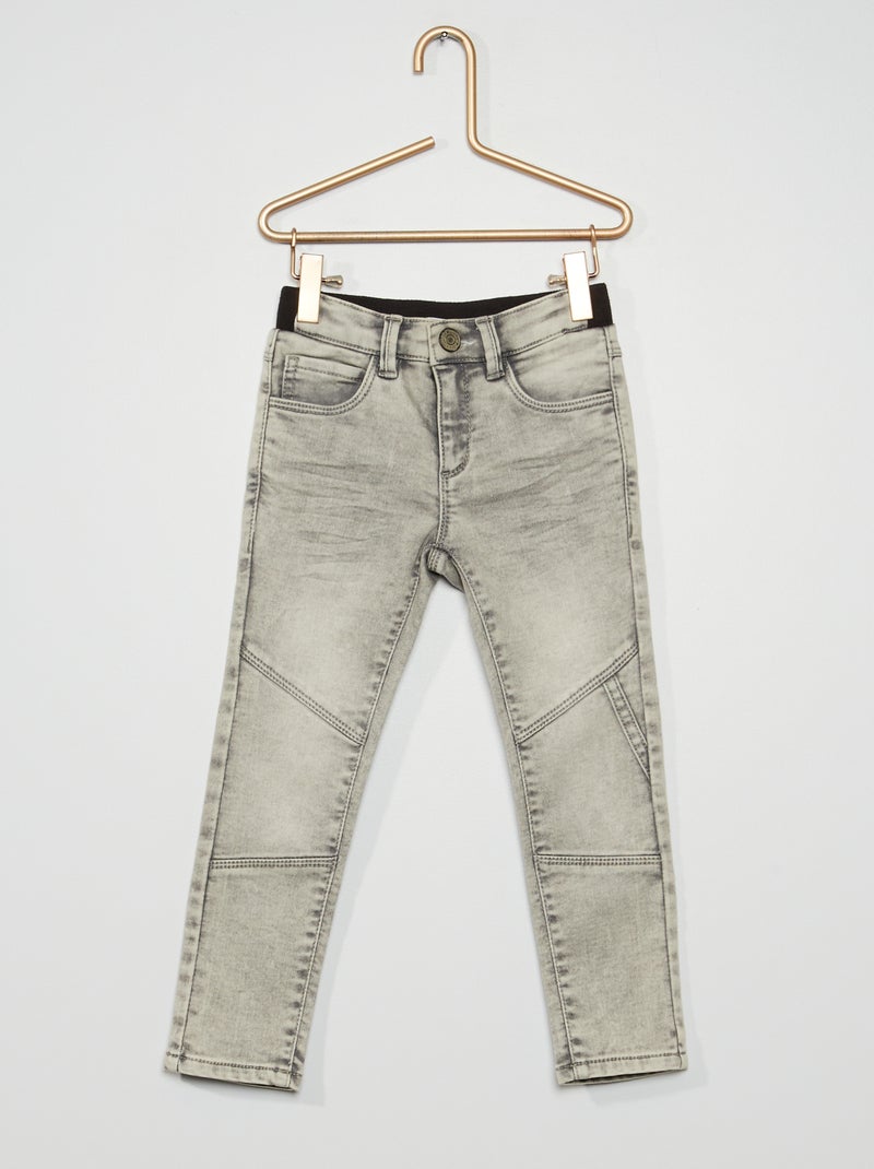 Pantalón elástico recto denim gris - Kiabi
