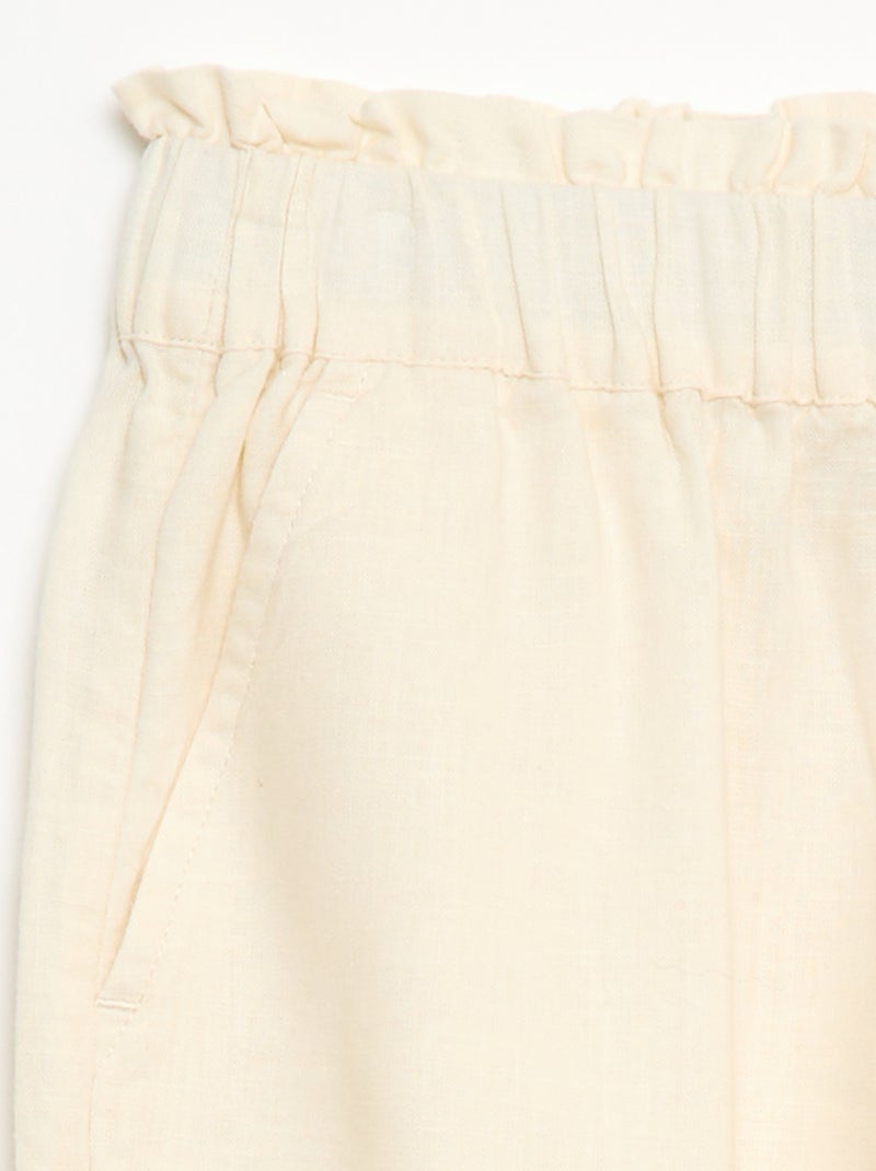 Pantalón en mezcla de lino Blanco - Kiabi