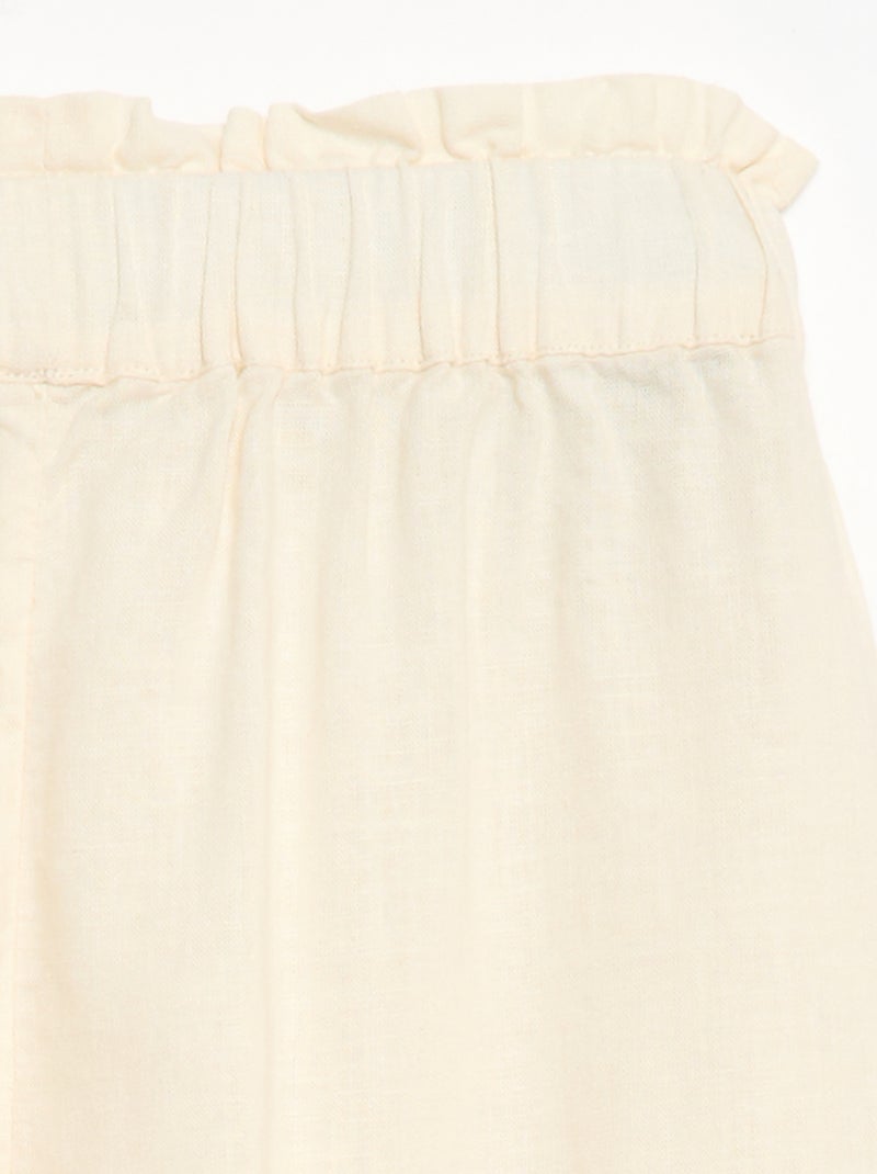 Pantalón en mezcla de lino Blanco - Kiabi