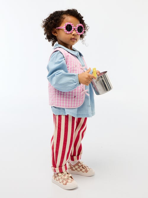 Pantalón en twill paperbag - Kiabi