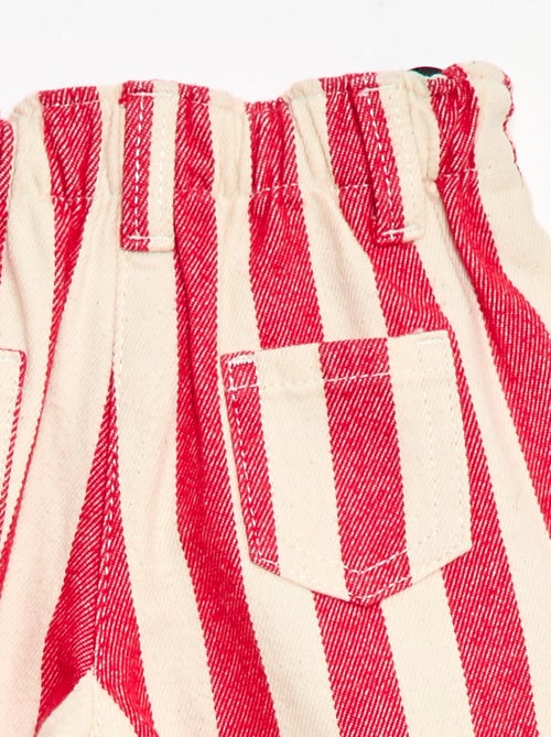 Pantalón en twill paperbag - Kiabi