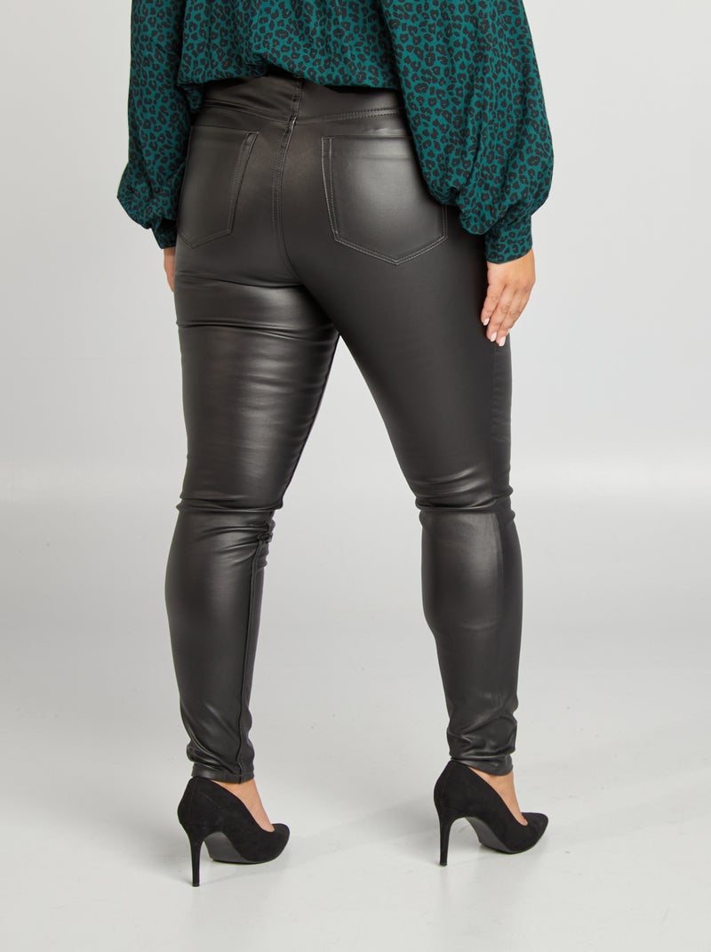 Pantalón encerado negro - Kiabi