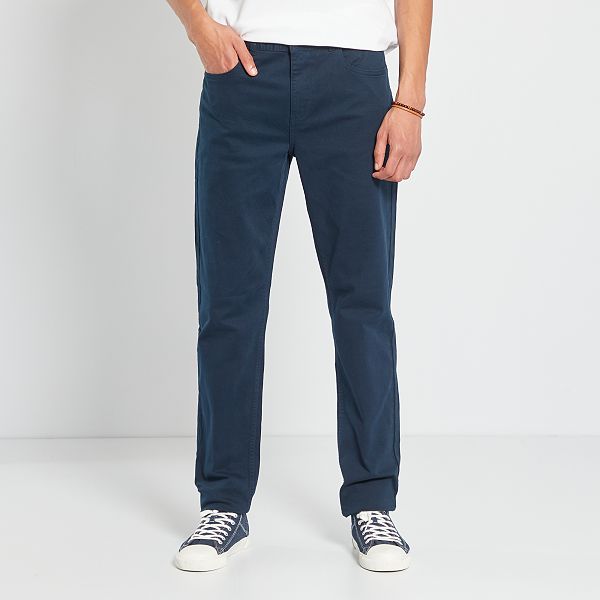 Pantalón entallado con 5 bolsillos L36 +1m90 Hombre de más de 1'90m - AZUL  - Kiabi - 15,00€