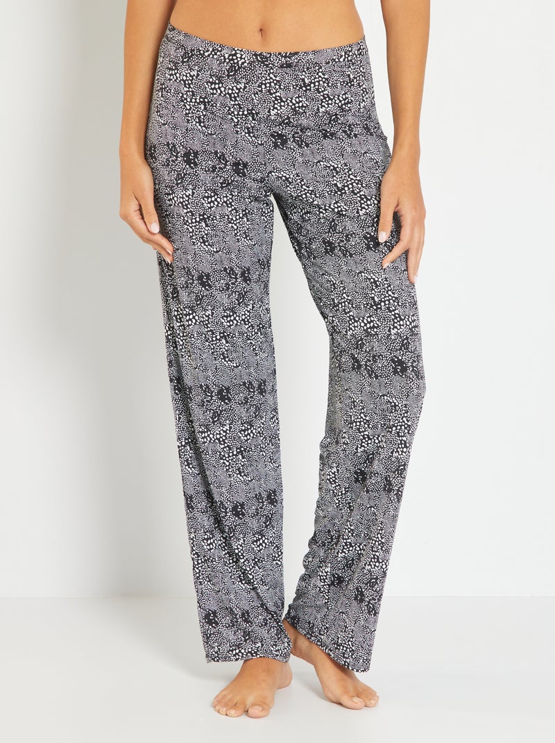 Pantalón 'Envie de Lingerie' negro/blanco - Kiabi