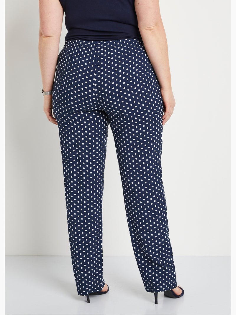 Pantalón estampado cintura elástica - Afibel Negro - Kiabi