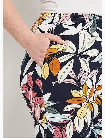 Pantalón estampado cintura elástica
