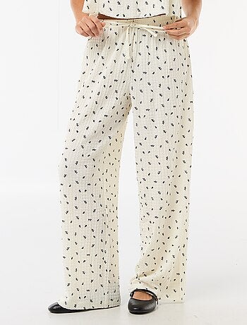 Pantalón estampado de punto crinkle