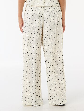Pantalón estampado de punto crinkle