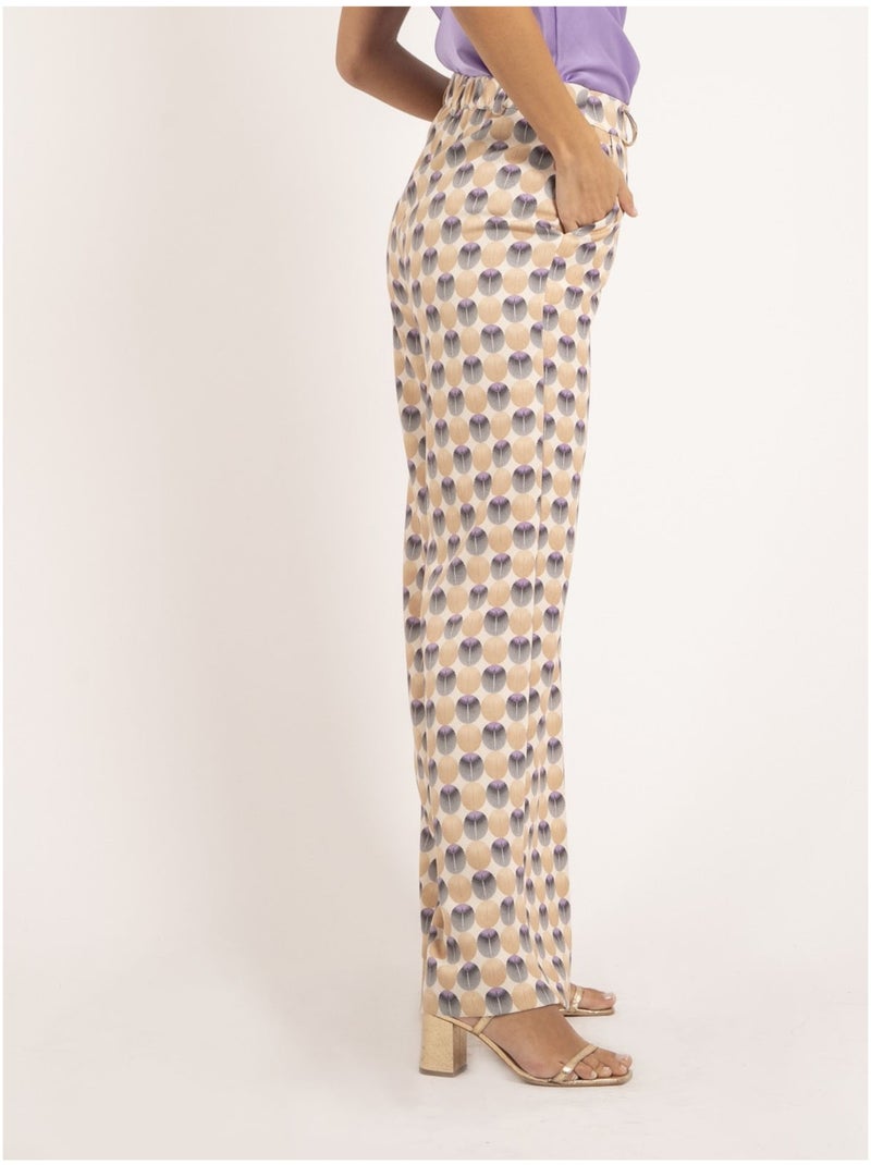 Pantalón estampado ETHANA Beige - Kiabi
