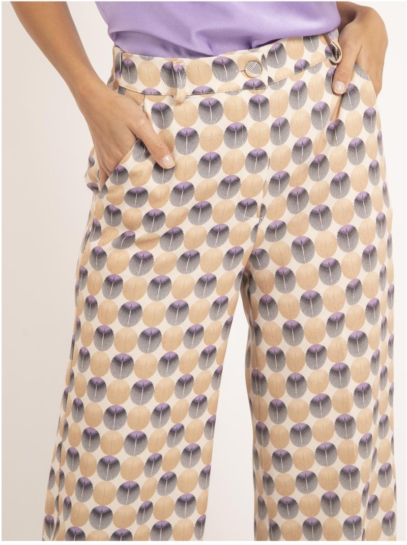 Pantalón estampado ETHANA Beige - Kiabi
