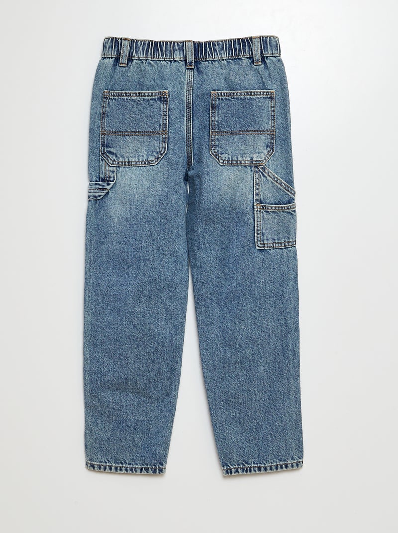 Pantalón estilo carpintero con tiras AZUL - Kiabi