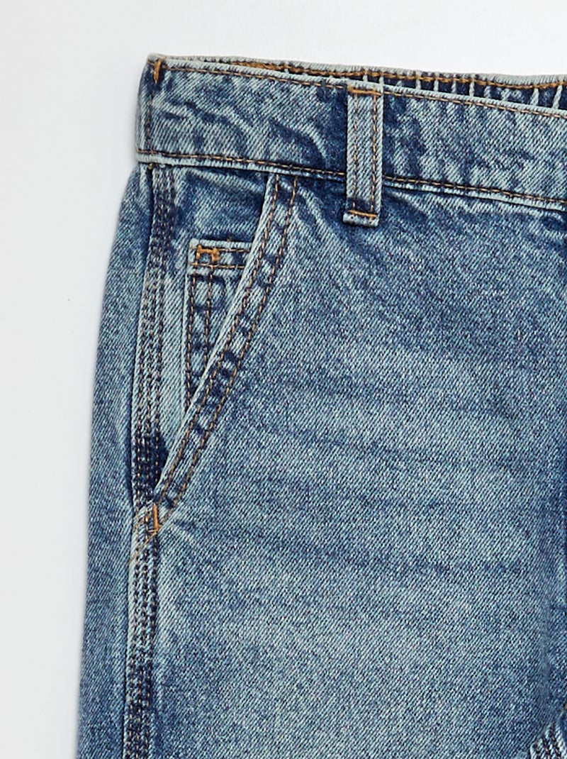 Pantalón estilo carpintero con tiras AZUL - Kiabi