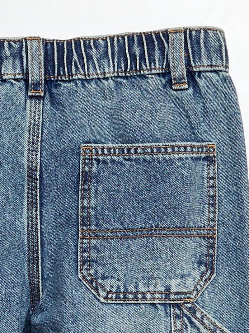 Pantalón estilo carpintero con tiras AZUL - Kiabi