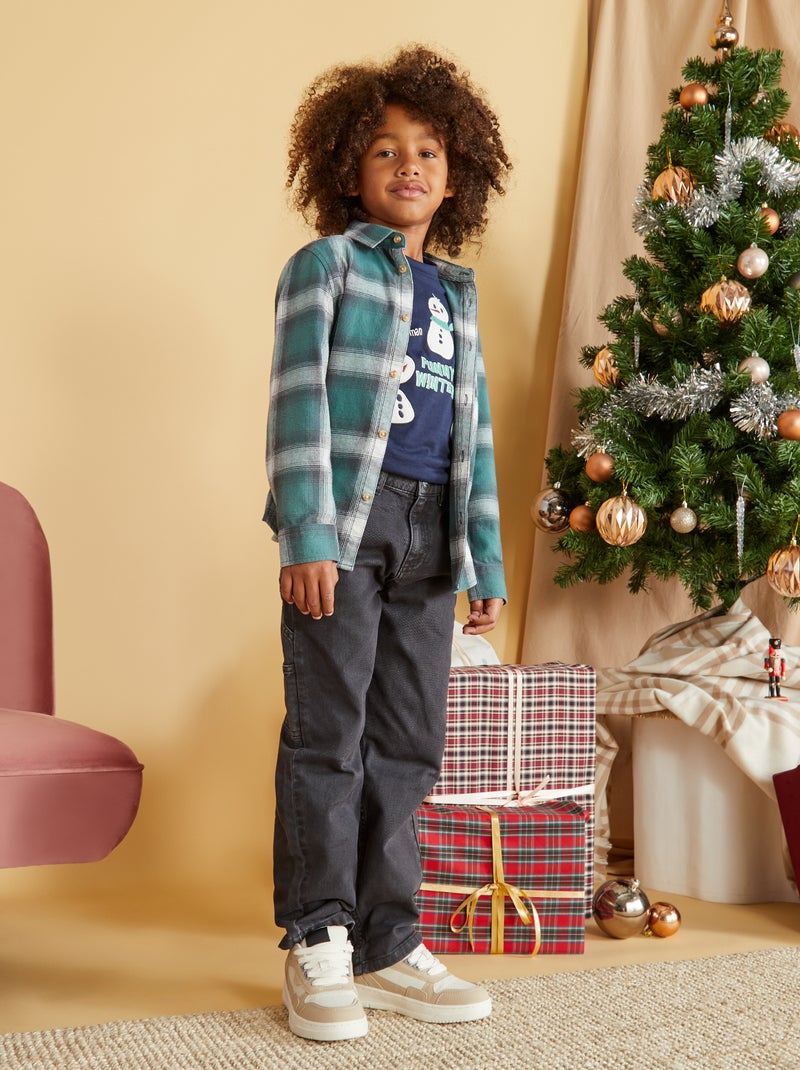 Pantalón estilo carpintero NEGRO - Kiabi