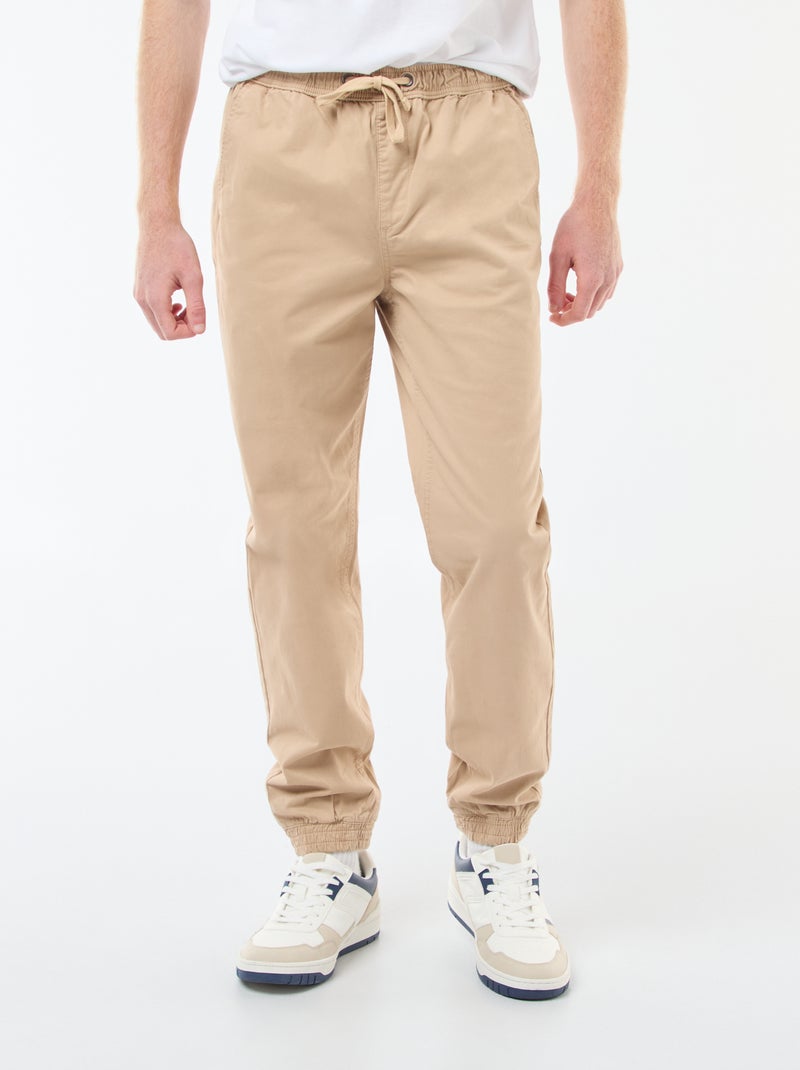Pantalón estilo 'jogger' BEIGE - Kiabi