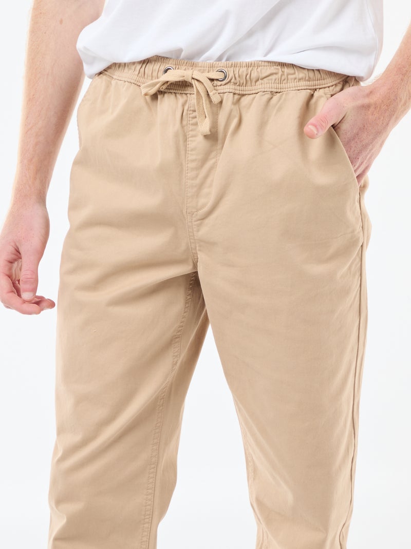 Pantalón estilo 'jogger' BEIGE - Kiabi